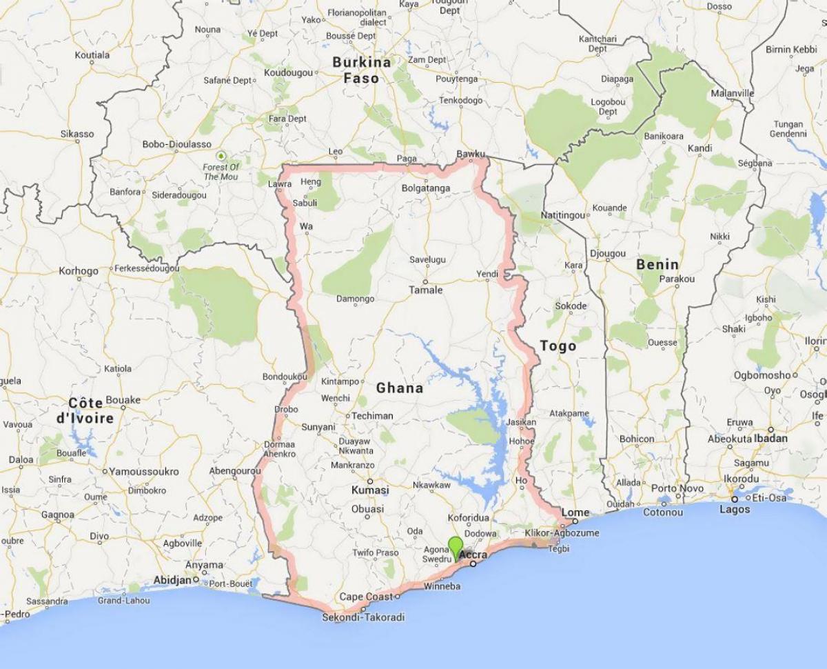 mapa detallado de accra, ghana