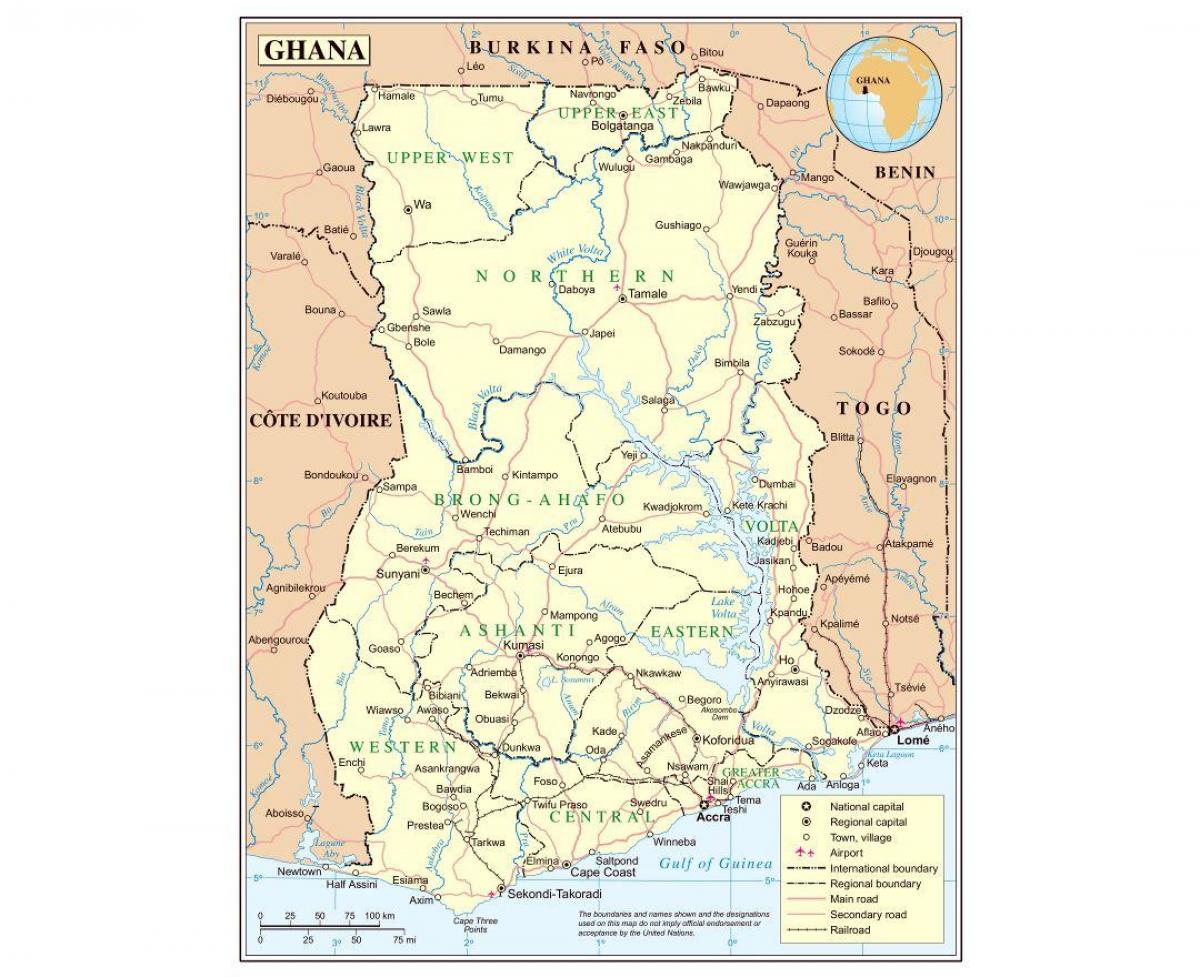 administrativa mapa de ghana