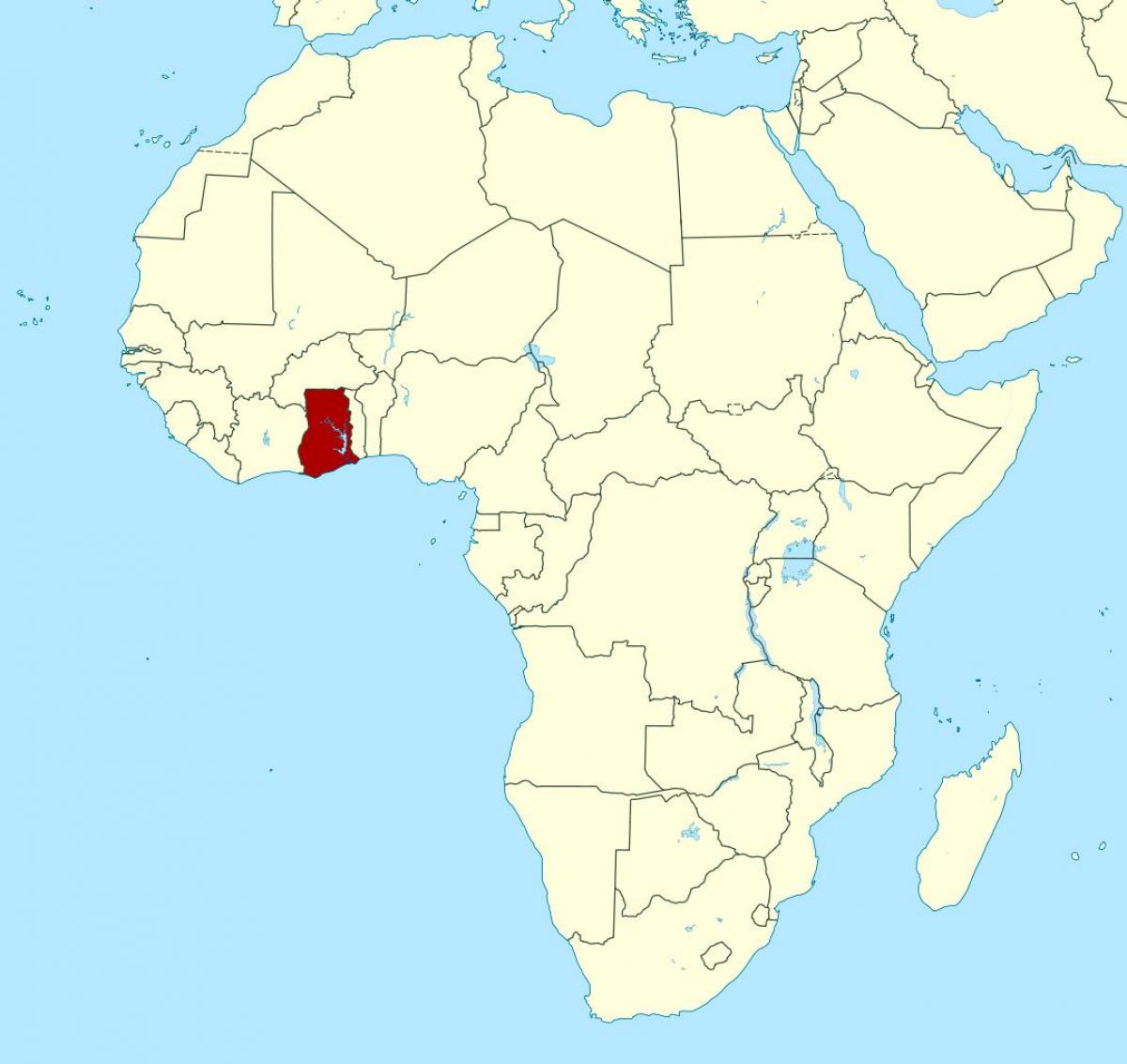 mapa de áfrica que muestra ghana