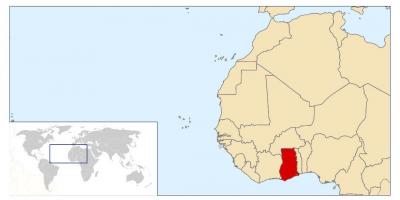 Ghana ubicación en el mapa del mundo