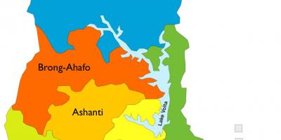 Mapa de ghana mostrando las regiones