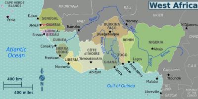 Mapa de ghana, áfrica occidental