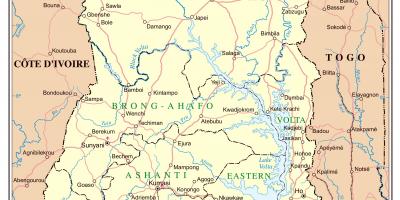 Mapa detallado de ghana