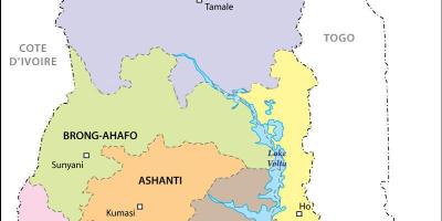 Mapa político de ghana