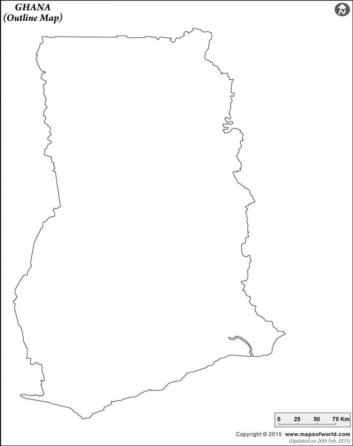 mapa en blanco de ghana