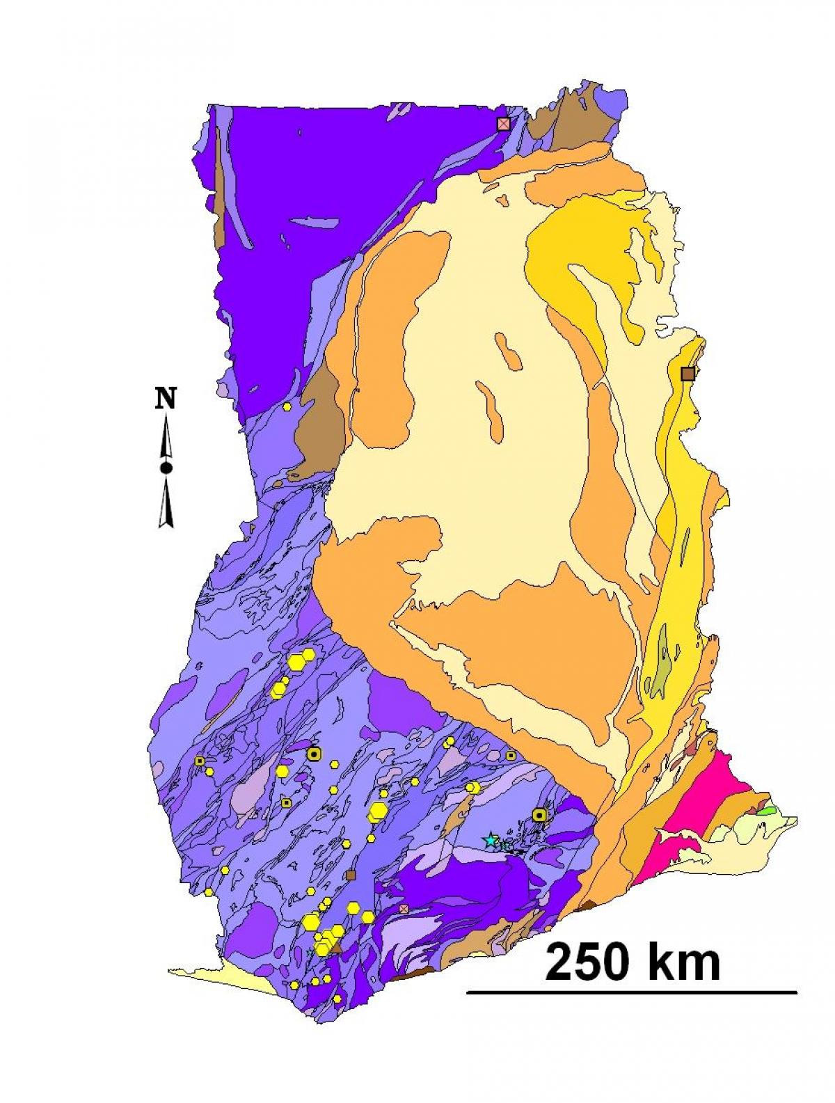 Mapa geológico de ghana