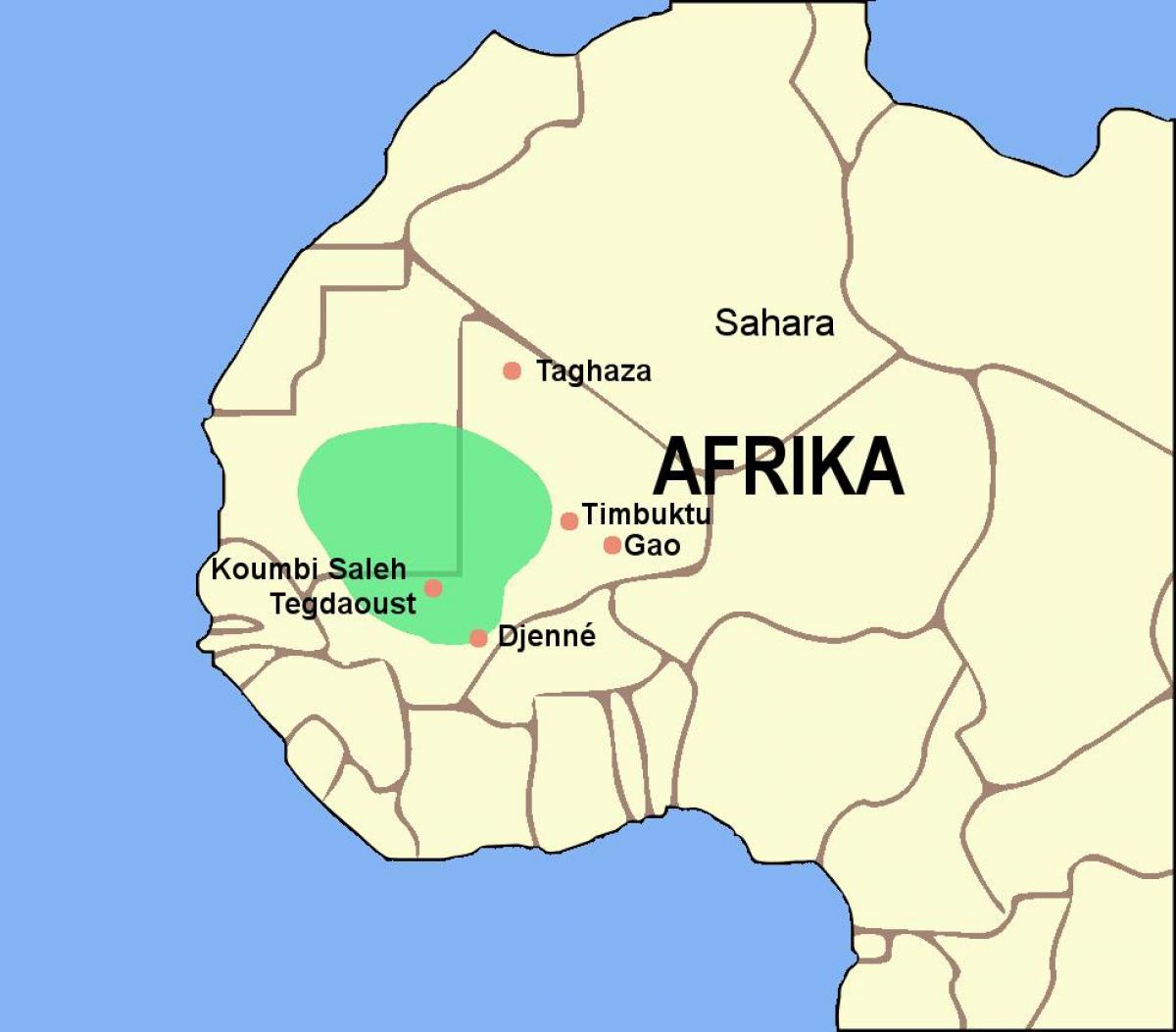 Mapa del reino de ghana